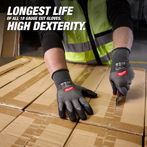 Milwaukee MIL-48-73-693XX Cut Level 3 High Dexterity Nitrile Dipped Gloves with Wear-Defense Protection