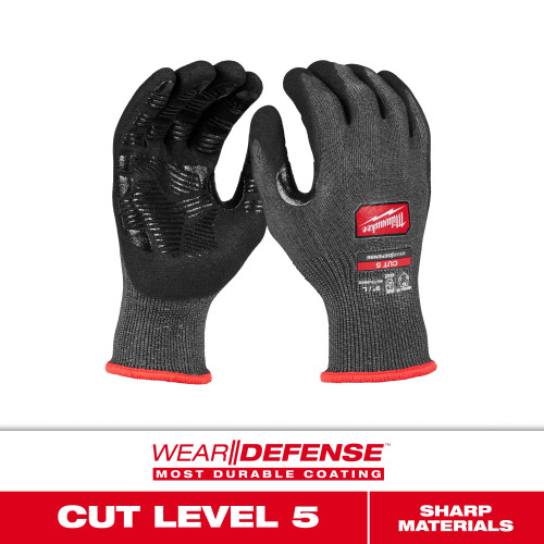 Milwaukee MIL-48-73-695XX Cut Level 5 High Dexterity Nitrile Dipped Gloves with Wear-Defense Protection