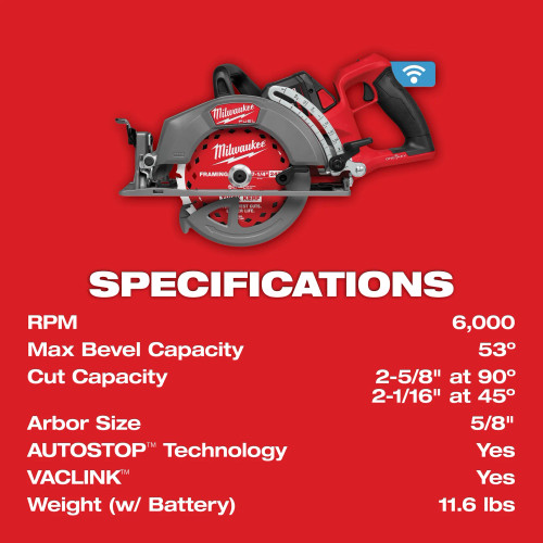 Milwaukee MIL-2931-21HD M18 FUEL 18V 7-1/4in Rear Handle Circular Saw w/ ONE-KEY 12.0Ah Kit
