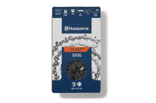 Husqvarna X-Cut S93G 16in Chainsaw Chain - 3/8in Mini (Low-Profile), .050in Gauge, 56 Drive Links