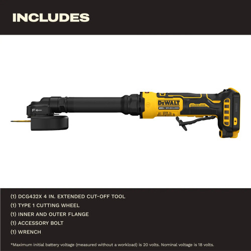 DEWALT DEW-DCG432XB ATOMIC 20V MAX 4in Extended Cut-Off Tool Bare Tool