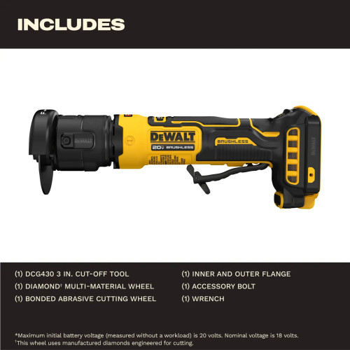 DEWALT DEW-DCG430B ATOMIC 20V MAX 3in Cut-Off Tool Bare Tool