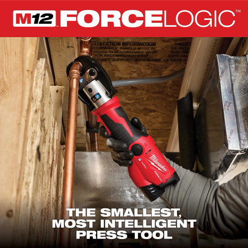 Milwaukee MIL-2573-22 M12 FORCE LOGIC 12V Press Tool Kit w/ ONE-KEY 1/2in-1in CTS-V Jaws 2x 2.0Ah Kit