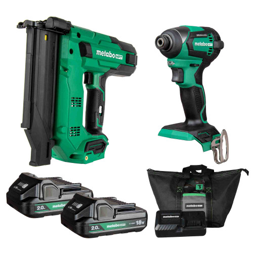 Metabo HPT HPT-KC18DEXQDM 18V MultiVolt Brushless Impact Driver & 18-Gauge Brad Nailer 2-Tool Combo Kit