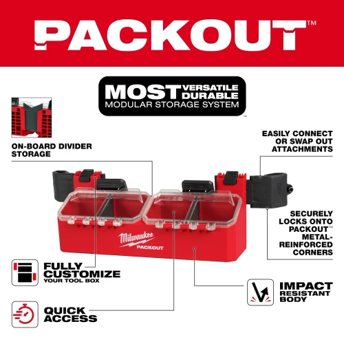 Milwaukee MIL-48-22-8610 PACKOUT Tool Box 2-Bin Small Parts Attachment