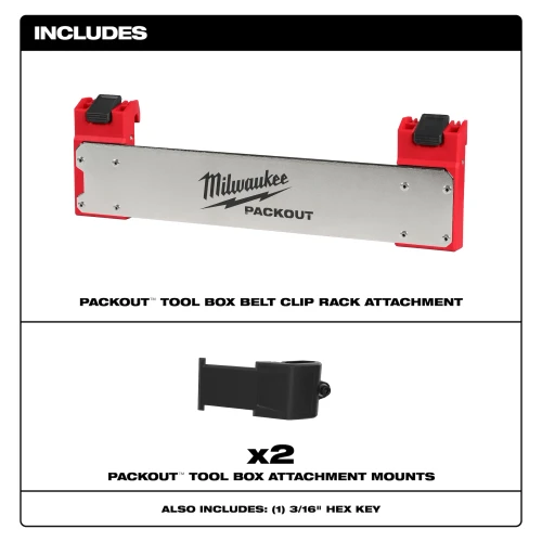 Milwaukee MIL-48-22-8609 PACKOUT Tool Box Belt Clip Rack Attachment