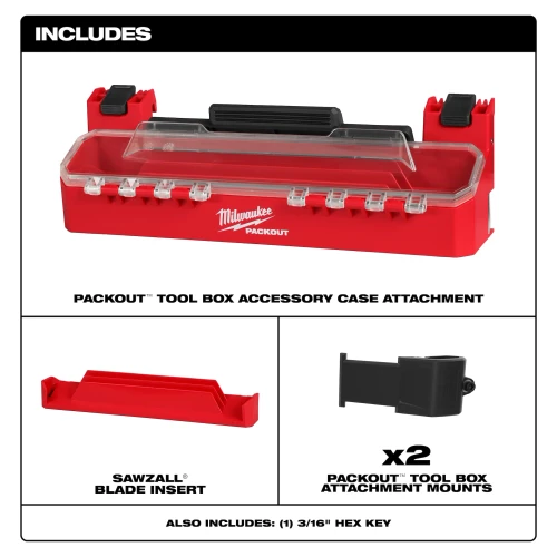 Milwaukee MIL-48-22-8612 PACKOUT Tool Box Accessory Case Attachment with 12in Blade Clip