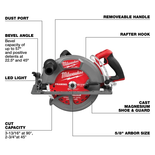 Milwaukee MIL-3026-20 M18 FUEL 18V 10-1/4in Rear Handle Circular Saw Bare Tool