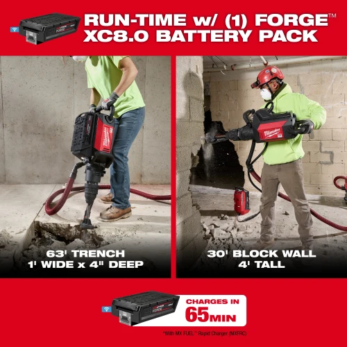 Milwaukee MIL-MXF365-1XC MX FUEL 27lb SDS MAX Demolition Hammer 8.0Ah Kit