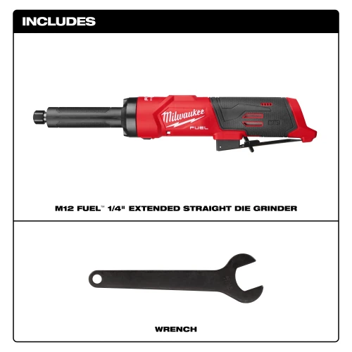 Milwaukee MIL-3487-20 M12 FUEL 12V 1/4in Extended Straight Die Grinder Bare Tool