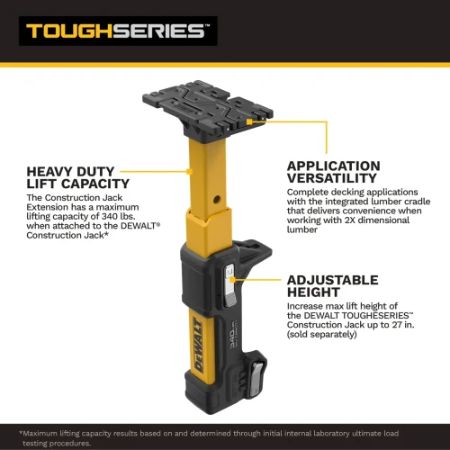 DEWALT DEW-DWHT83554 TOUGHSERIES Construction Jack Extension 12in-27in
