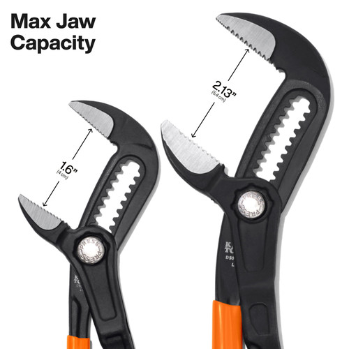 Klein KLE-D5052BSKIT Straight Jaw Quick-Adjust Pump Pliers Set 7in and 10in, 2-Piece