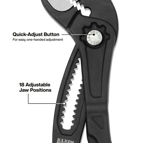 Klein KLE-D50512BS Straight Jaw Quick-Adjust Pump Pliers 12in