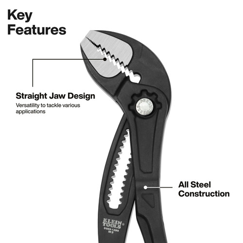 Klein KLE-D50512BS Straight Jaw Quick-Adjust Pump Pliers 12in