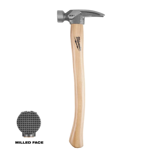 Milwaukee MIL-48-22-9418 23oz Milled Face Hickory Handle Framing Hammer