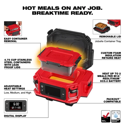 Milwaukee MIL-0811-20 M18 Jobsite Lunch Warmer Bare Tool