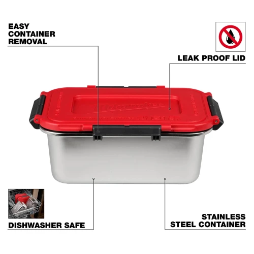 Milwaukee MIL-49-16-0203 3-Piece Stainless Steel Containers for M18 Jobsite Lunch Warmer