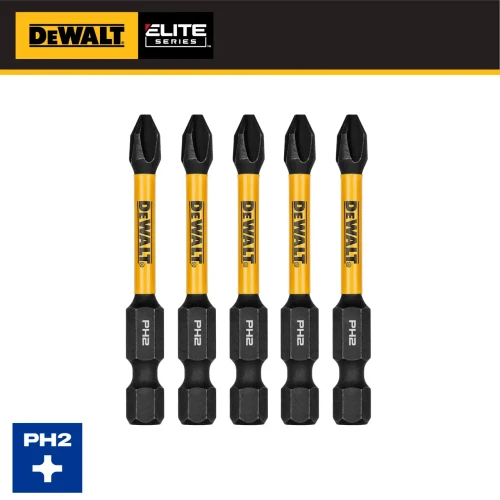 DEWALT DEW-DWAFE2PH2IR5 ELITE SERIES 2-1/4in Bits For PH2, 5-Piece
