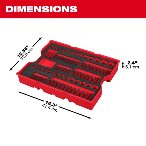 Milwaukee MIL-48-22-0152 77-Piece 1/4in & 3/8in Drive Metric, SAE & Torx Socket Set with PACKOUT Drawer Tray