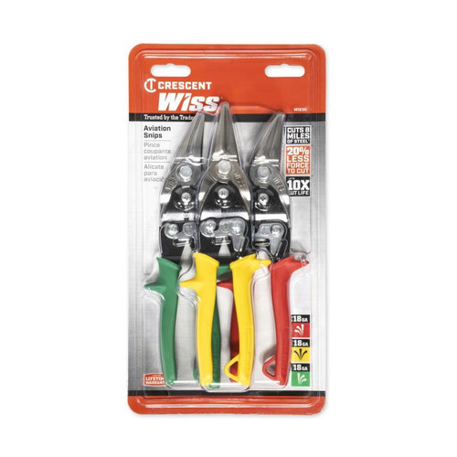 Crescent CRES-M123R Wiss 3-Piece Compound Action Aviation Snip Set