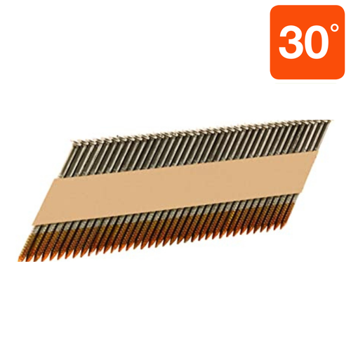 Metabo HPT HPT-15102HPT 2-3/8in x .113in Smooth Shank Basic Bright Clipped Head Paper Tape Framing Nails 4800-Pack