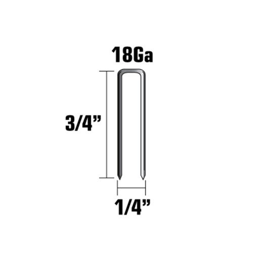 Metabo HPT HPT-11101SHPT 1/4in Crown x 3/4in Leg 18 GA Electro-Galvanized Narrow Crown Finish Staples 5000-Pack