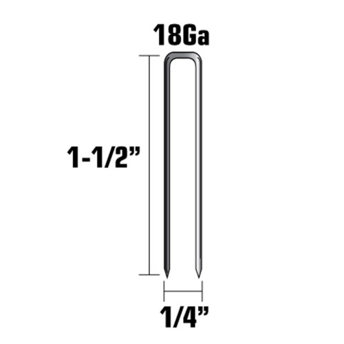 Metabo HPT HPT-11107SHPT 1/4in Crown x 1-1/2in Leg 18 GA Electro-Galvanized Narrow Crown Finish Staples 5000-Pack
