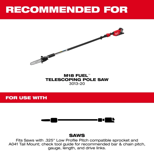 Milwaukee MIL-49-16-2844 10in .325in LOW PROFILE Pitch .043in Gauge Saw Chain and Guide Bar Set
