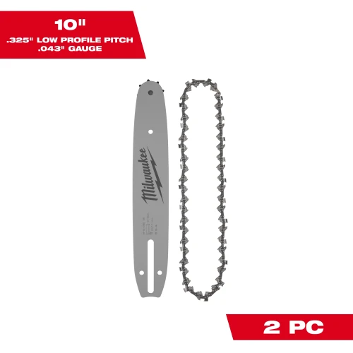 Milwaukee MIL-49-16-2844 10in .325in LOW PROFILE Pitch .043in Gauge Saw Chain and Guide Bar Set