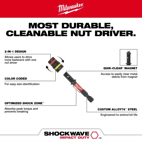 Milwaukee QUIK-CLEAR 2-in-1 Magnetic Nut Driver Set 49-66-4565