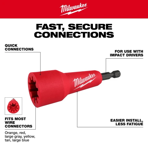 Milwaukee 48-32-6400 Quick-Twist Wire Connector Socket features
