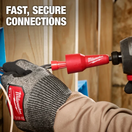 Milwaukee 48-32-6400 Quick-Twist Wire Connector Socket in use