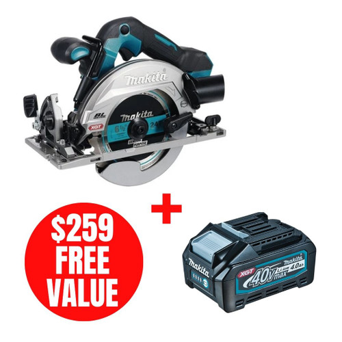 Makita MAK-HS012GZ-BL4040 40V MAX XGT Brushless 6-1/2in Circular Saw with XPT and AWS + XGT 4.0Ah Battery