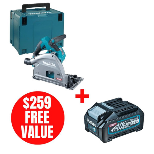 Makita MAK-SP001GZ02-BL4040 40V MAX XGT Brushless 6-1/2in Plunge Cut Circular Saw w/AWS + XGT 4.0Ah Battery