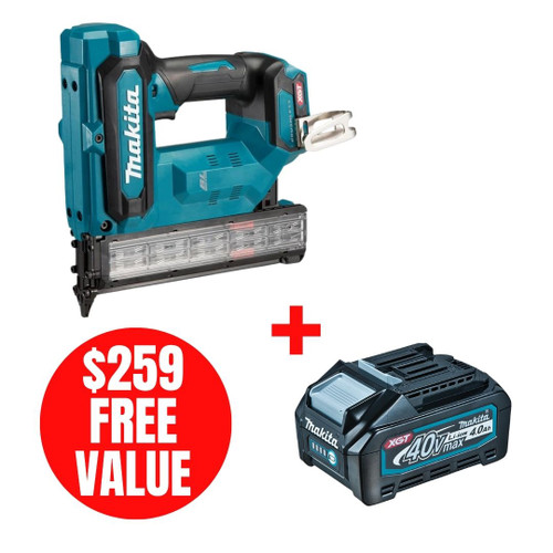 Makita MAK-FN001GZ-BL4040 40V MAX XGT Brushless 1-5/8in 18 Ga Brad Nailer + XGT 4.0Ah Battery