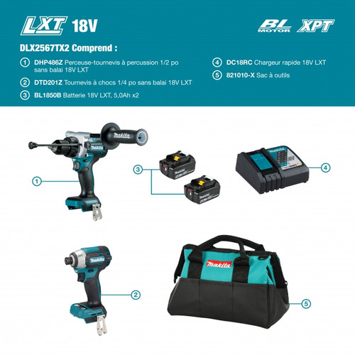 Makita DLX2567TX2 Combo Kit