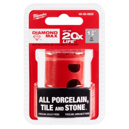 Milwaukee 1-3/8in DIAMOND MAX Hole Saw in packaging