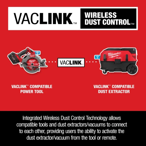 Milwaukee 2835-21HD with VACLINK dust extractor