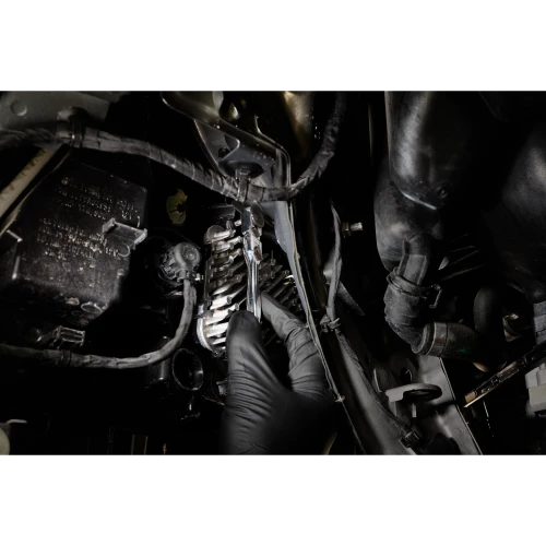 Milwaukee mini flex head ratchet in tight engine compartment