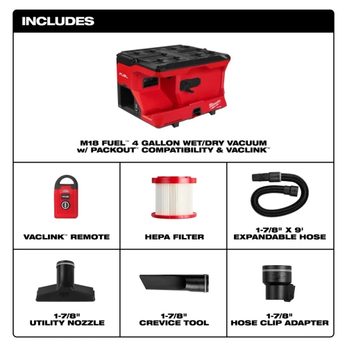 Milwaukee MIL-0971-20 M18 FUEL 4 Gallon Wet/Dry Vacuum