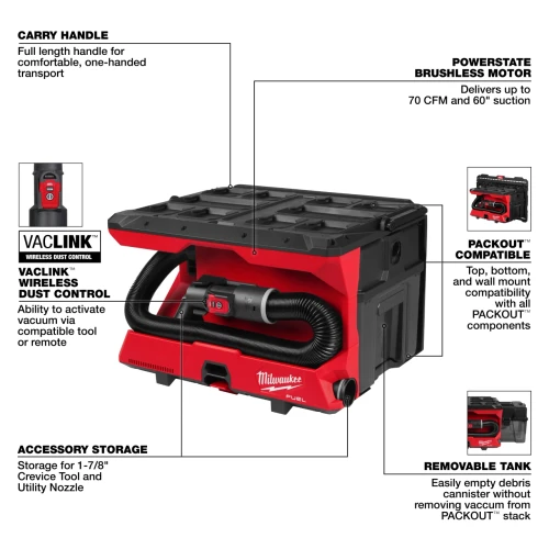 Milwaukee MIL-0971-20 M18 FUEL 4 Gallon Wet/Dry Vacuum