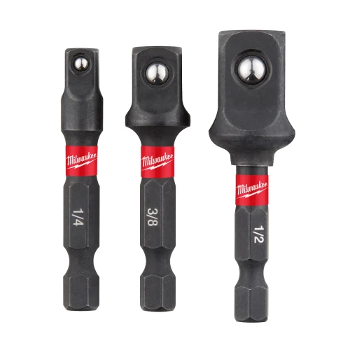 Milwaukee 1/4in, 3/8in and 1/2in SHOCKWAVE socket adapters
