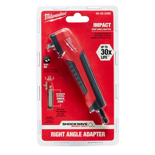 Milwaukee SHOCKWAVE Right Angle Adapter package