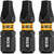 DEWALT DEW-DWAF1SQ3IR3 Flextorq Square SQ3 Bits Robertson 1/4in x 1in For Impact Drivers And Drills Hex Shank