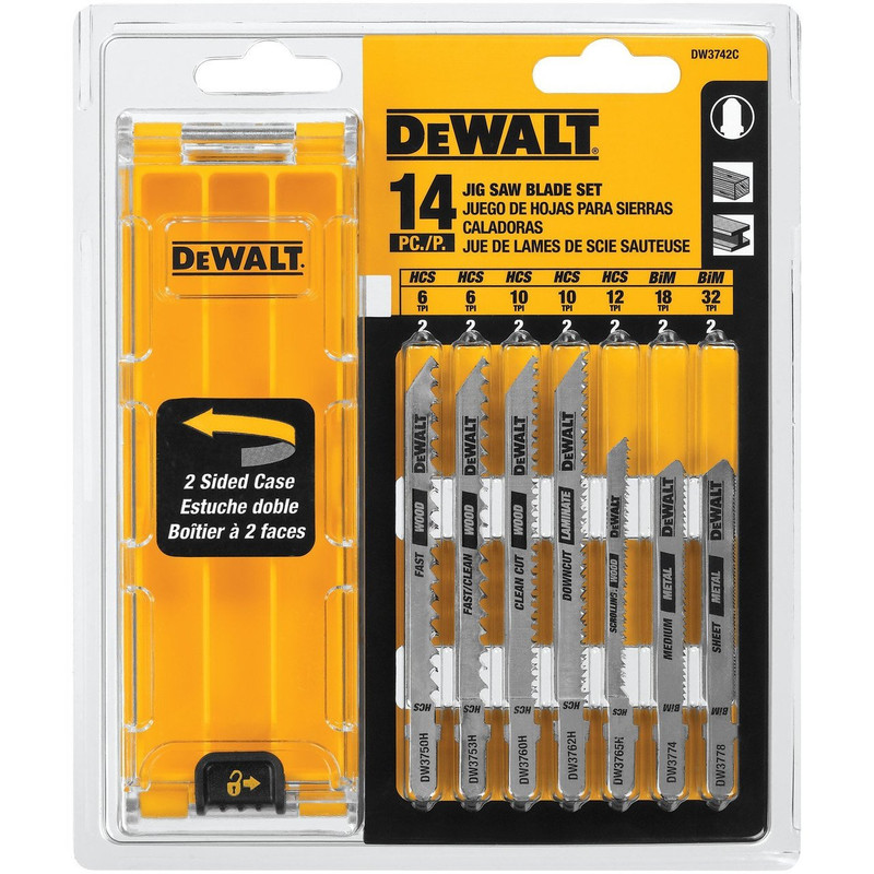 DEWALT DEW-DW3742C 14 pc T Shank Jig Saw Blade Set