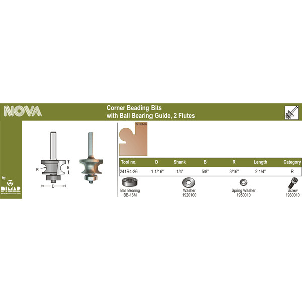 Dimar DIM-241R4-26 Corner Beading Bit
