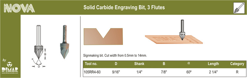 Dimar DIM-105RR4-60 Solid Carbide Engraver