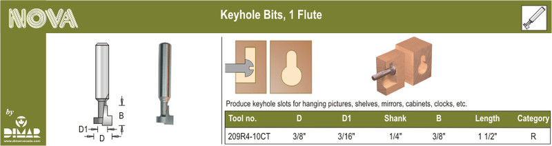 Dimar DIM-209R4-10CT C/T Keyhole Bit