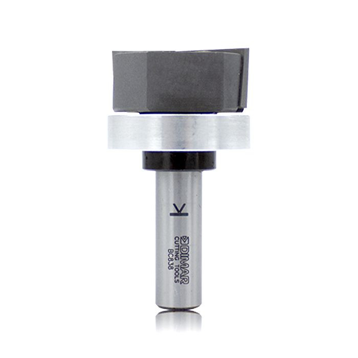 Dimar DIM-BC838 1-1/2in Dia Carbide Tipped Template Bit Centre Ball Bearing 2 Flute 1/2in Shank 2-3/4in Length