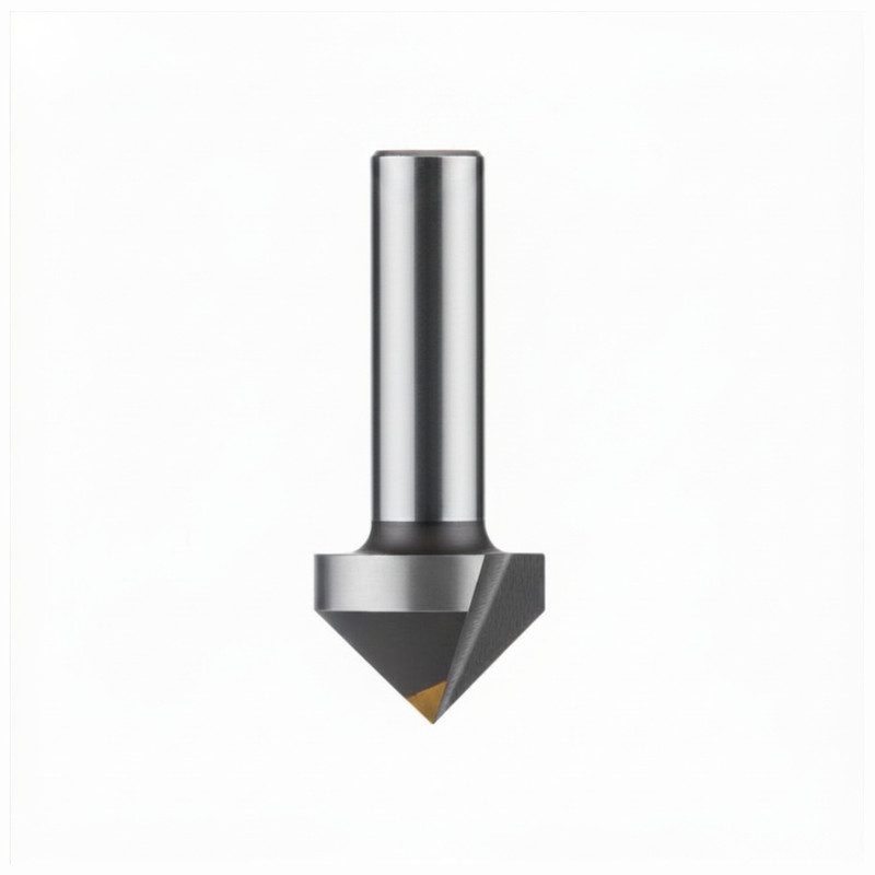 Dimar DIM-105R8-38 V-Groove Bit 90deg 7/8in Depth 1/2in Shank 2 Flute
